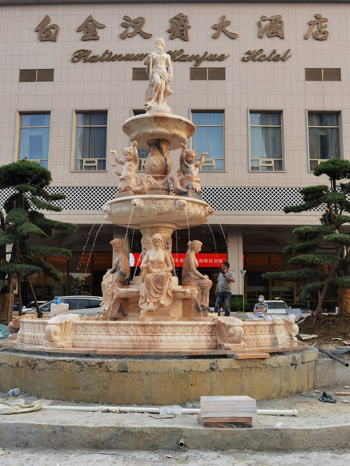 Architectural entrance fountain